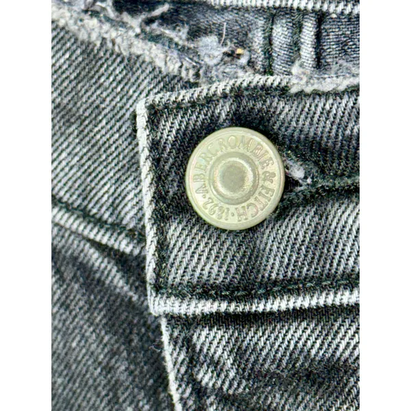 Abercrombie & Fitch Dad High Rise Black Wash Denim Distressed Jeans Size 30 10 R - Image 5