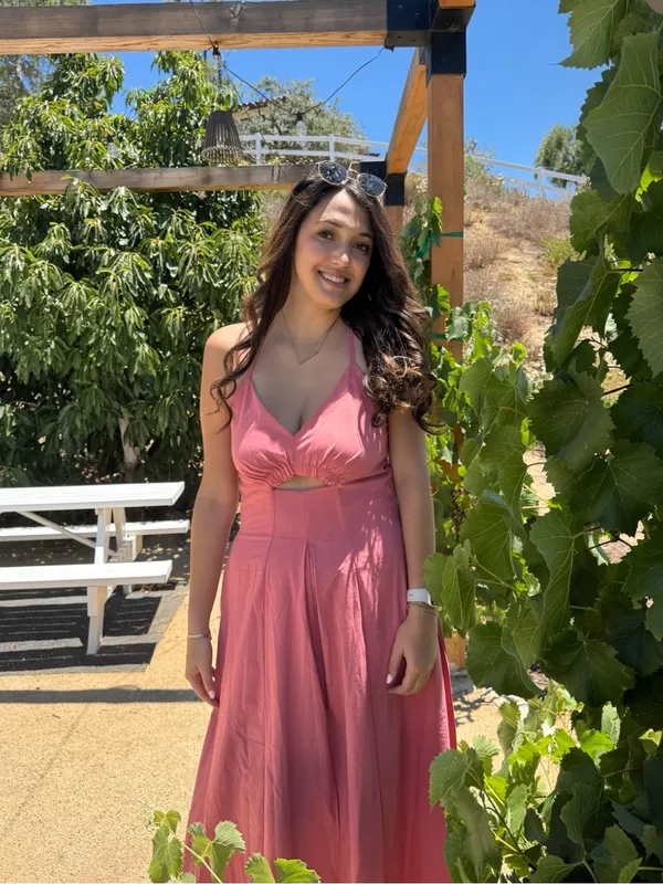Pink Cutout Slit Midi Dress - Image 10