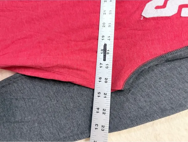 Hooded Tee LG Red Box Seat Cotton Blend Long Sleeve Graphic Badgers - Image 4
