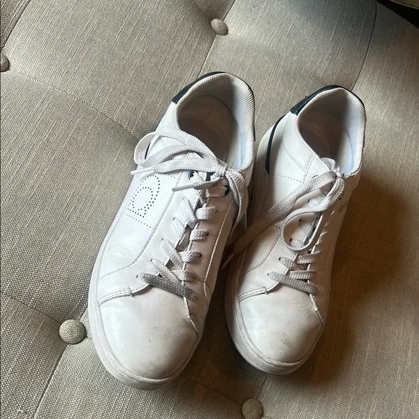 Coach Lowline Leather Optic Sneaker Optic White/Midnight Navy Size 38.5 - Image 5