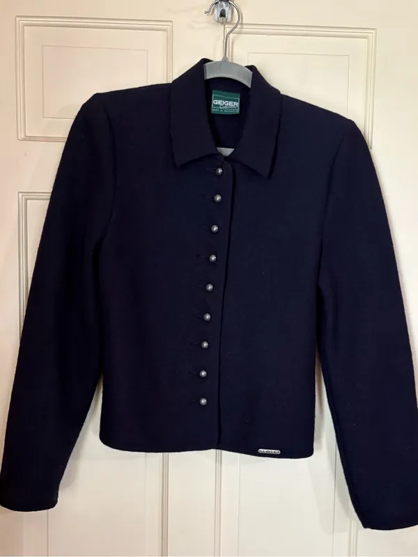 Vintage Geiger Austria Women’s 100% Wool Cardigan Sweater Black Size 36 Medium - Image 10