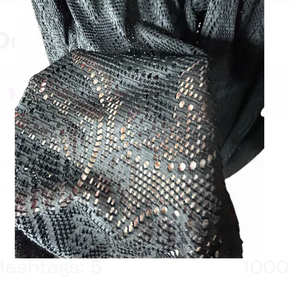 Catalina Cover Up Swimwear Black Eyelet long Sleeve Tie Front Lace Trim.Size XL - Image 3