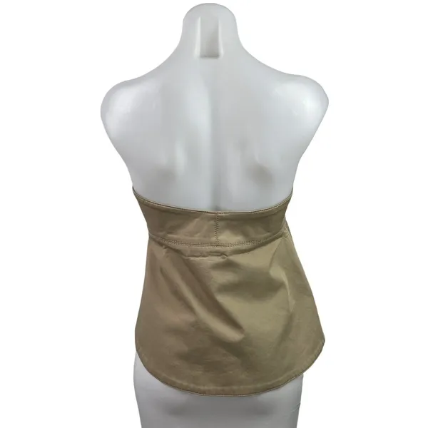 Zara Womens Brown Sleeveless Strapless Zip Peplum Tank Tube Blouse Top Size S - Image 3