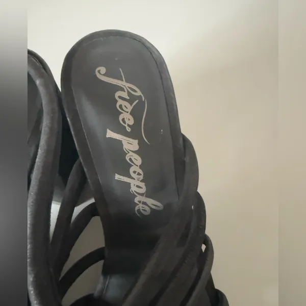 Free People Women Size 37.5 (7) Colette‎ Cinched Heel Black Boho Style - Image 6