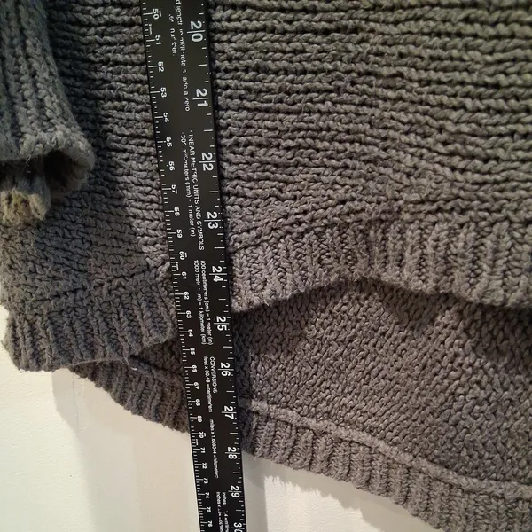 Eileen Fisher Knit Sweater Gray Pullover Chunky 100% Organic Cotton women size S - Image 5