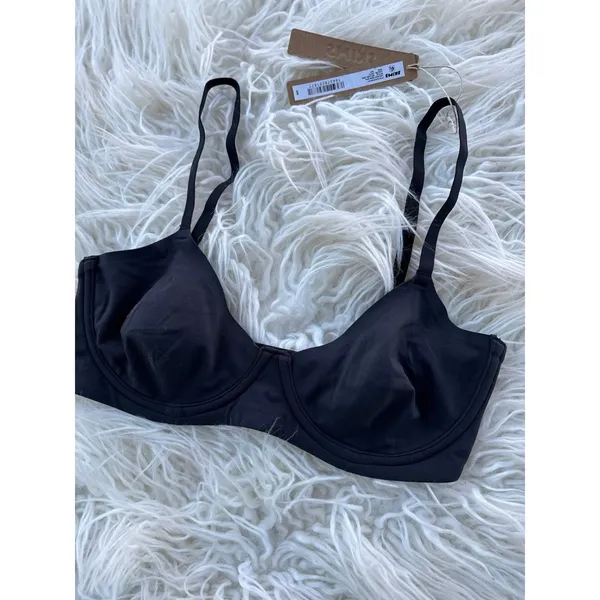 Skims Fits Everybody Unlined Demi Bra Onyx Size 32D - Image 4