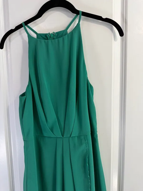 Lulus Best Wishes Teal Green Halter Sleeveless Sheath Mini Dress Size S - Image 2
