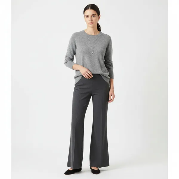 Banana Republic Merino Wool Blend Gray Long Sleeve Crew Neck Sweater M - Image 5