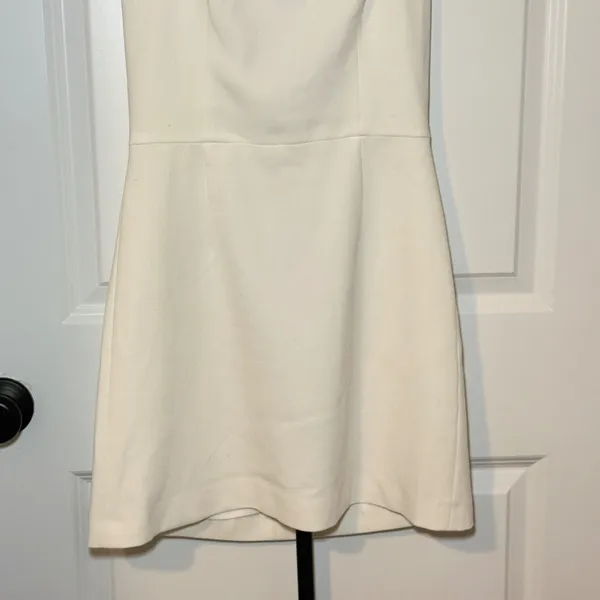 French Connection Cream Square Neck Sleeveless A-Line Mini Dress Size 2 - Image 4