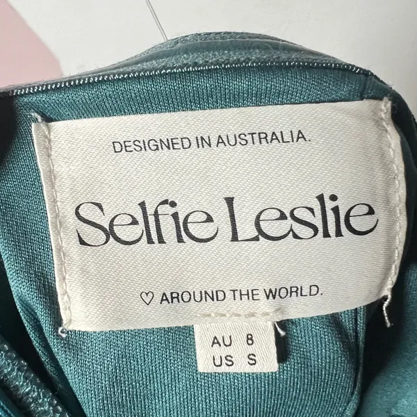 Selfie Leslie Must Be Fate Velvet Midi Dress Small Blue Luxury Glam - Image 3