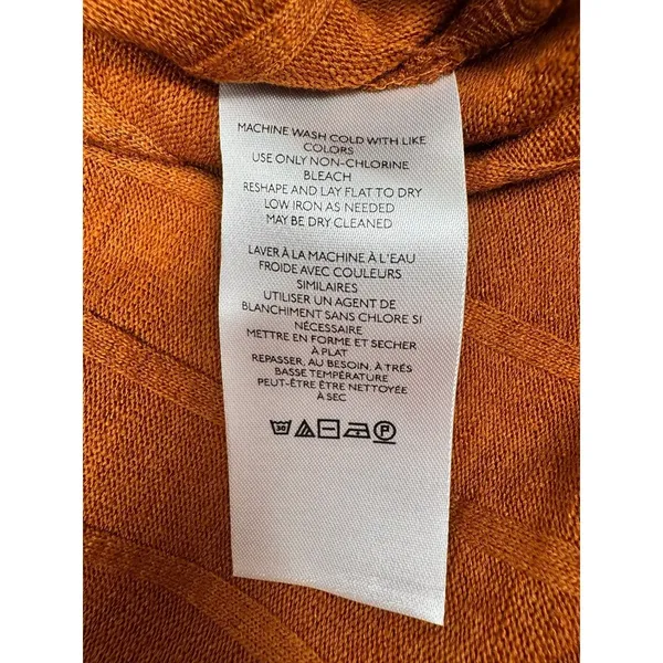 Anthropologie Ribbed Knit Tunic Sweater‎ Top XS Rust Orange Stretch Minimalist - Image 7