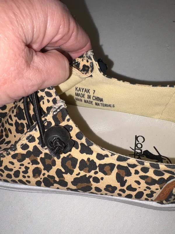 Corky Leopard Print Slip-Ons in Tan and Black Kayak style Size 7 - Image 7