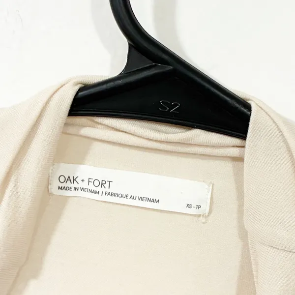 Oak + Fort Cream TURTLENECK‎ LONG SLEEVE TOP Thin Knit Size XS - Image 3