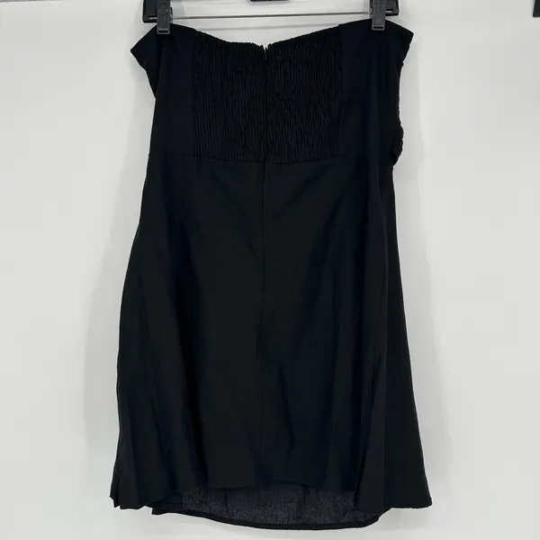 PRINCESS POLLY Mini Dress Womens 10 LBD Baddie Grunge Black Cotton Linen Blend - Image 5