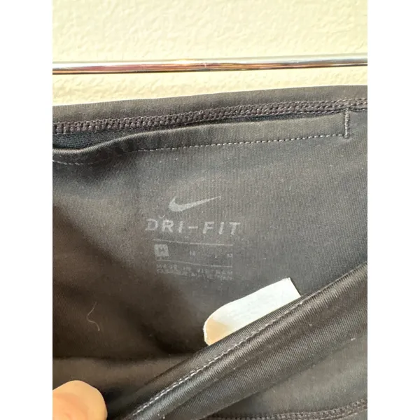Nike Dri-Fit Black Athletic Leggings Cropped‎ Athleisure Women's Size M - Image 2