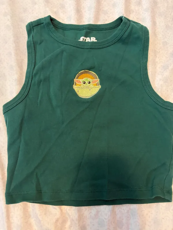 Star Wars baby yoda crop tank top - Image 3