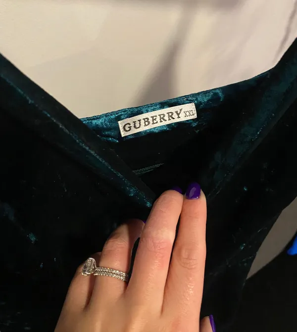 Burberry Blue Velvet Dress - Image 4