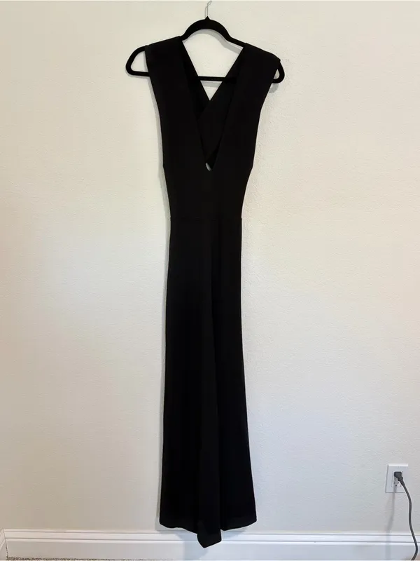 Black Lulus Thinking Out Loud Black Backless Jumpsuit Size S - Image 3