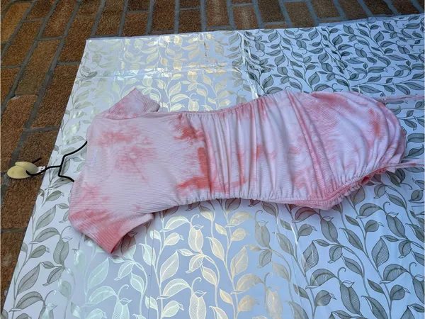 Babyboo Pink Tie Dye Carina Ruched Mini Dress Cotton Blend XS NWT - Image 8