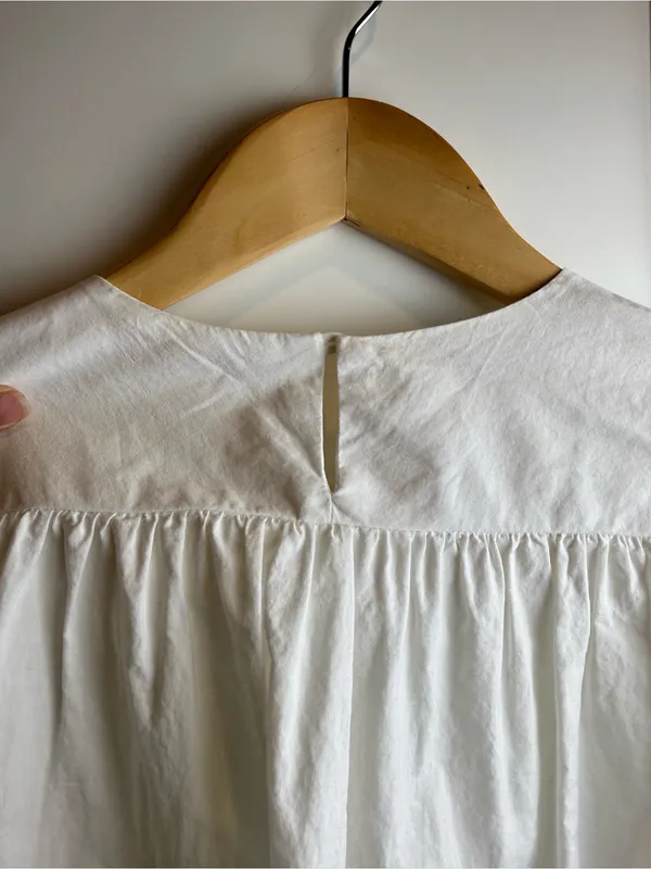 Zara Trafaluc White Cotton Ruffle Long‎ Sleeve Blouse Size Small - Image 6