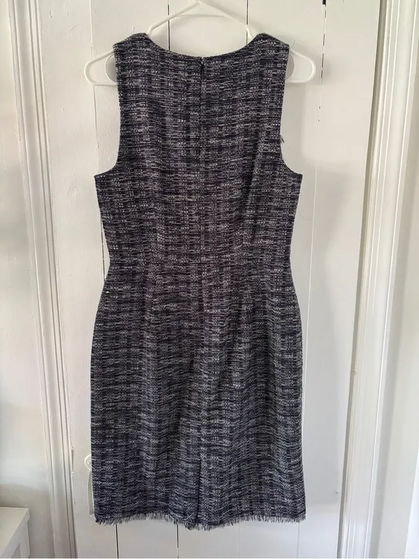 J. Crew Tweed Fringe Sheath Dress Size 4 - Image 11