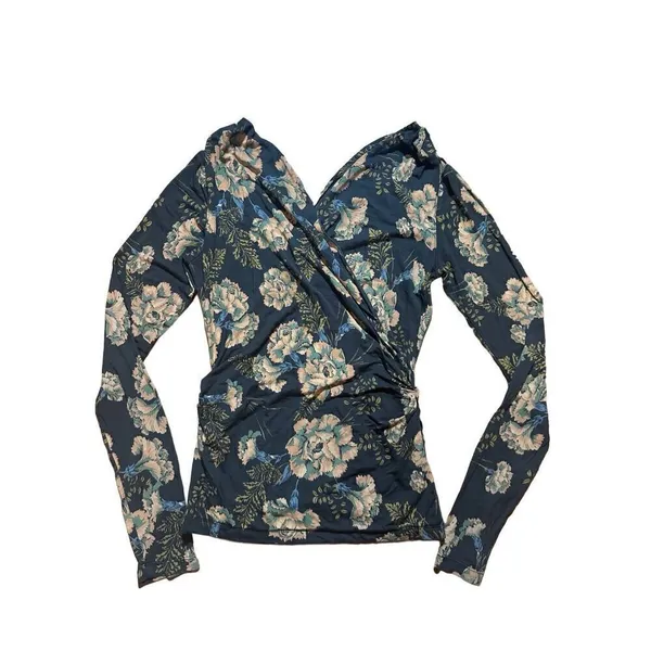 Free People floral surplice wrap‎ top sz XS - Image 7