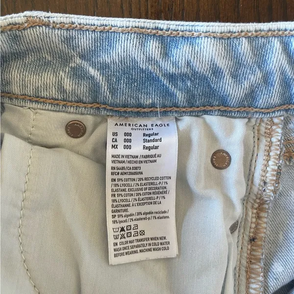 American Eagle Outfitters highwaisted baggy Blue Denim Jeans size 000 - Image 3