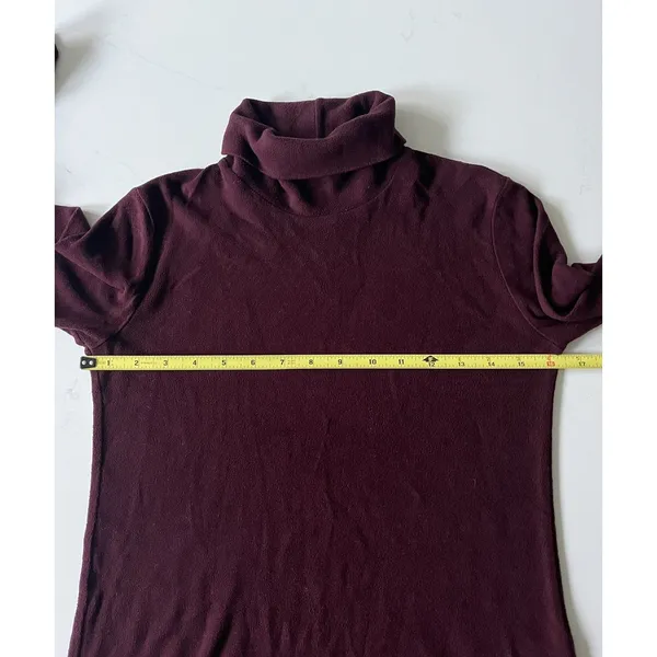 Uniqlo Heattech Fleece Turtleneck Medium Burgundy - Image 6