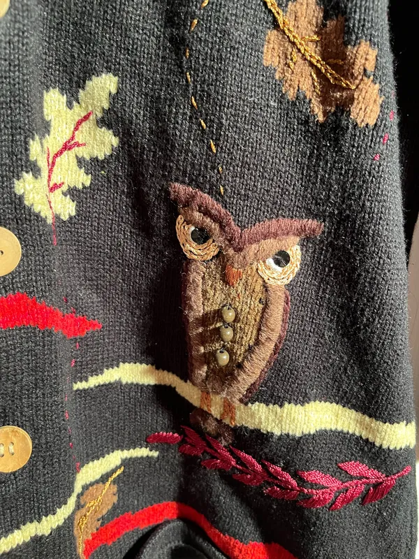 Owl sweater storybook knit size medium - Image 5