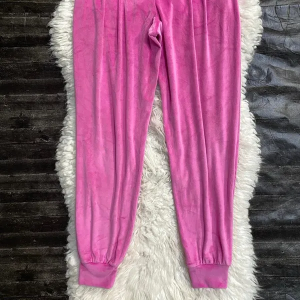 Victoria'S Secret Hot Pink Velour Velvet On Point Jogger Sweatpants Drawstrings - Image 8