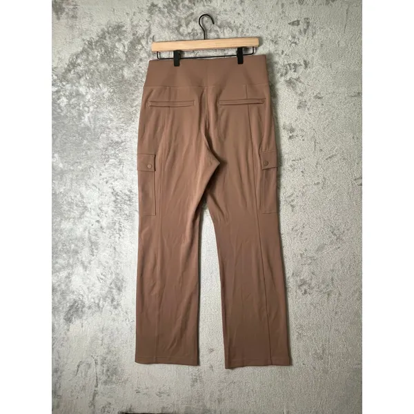 Athleta Delancey Straight Cargo‎ Pant Large Taupe Pull On Travel Work Pant - Image 3