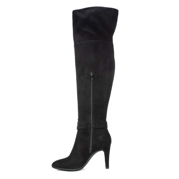 Rialto Clea Black‎ Faux Suede Over-The-Knee Boot 4 Inch Heel Special Occasion 9 - Image 3