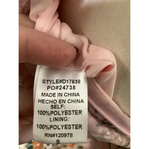 Entro Pink Floral Cutout Maxi Dress Balloon Sleeve V-Neck Boho D17638‎ Small - Image 5