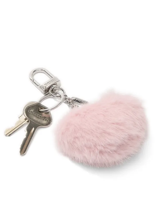 VICTORIA’S SECRET PINK Faux Fur Heart Keychain Bag Charm Dollhouse Pink - Image 3