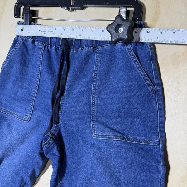 SO Denim Cargo Jogger Pants Women's Small Blue Stretch Utility Casual Pull‎ On - Image 3