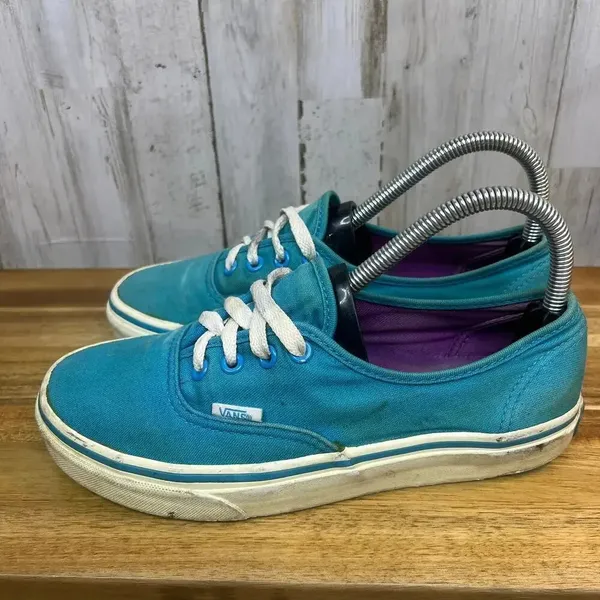 VANS Authentic Women's‎ Size 7 Light Blue/White Low Top Lace Up Skate Shoes - Image 4