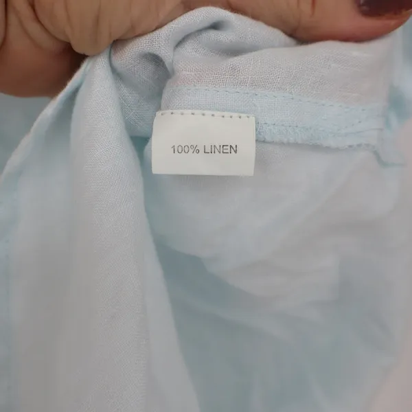 Dolma Linen Shirt Womens M Tunic Light Blue Button-down Excellent - Image 3