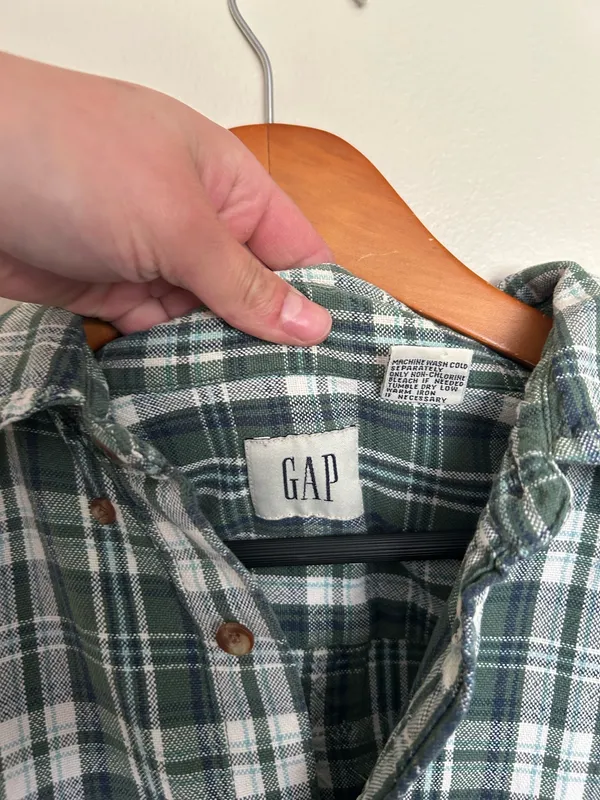 100% cotton Gap button down plaid shirt  - Image 3
