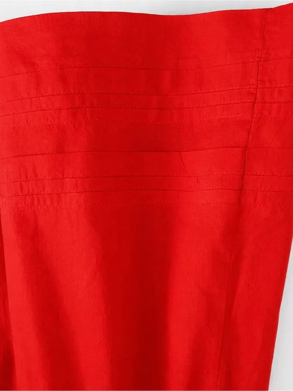 Bright Red Circle Skirt with Elastic Waist - Image 5