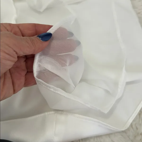 Zara White Satin Effect Draped Shirt Dress - Image 11