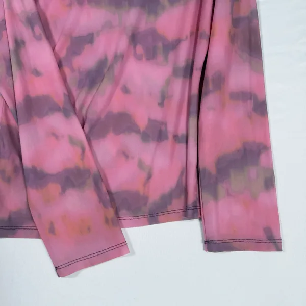By Anthropologie Size-XL Women Tie-Dye Mesh Turtleneck‎ Top Pink Purple - Image 8