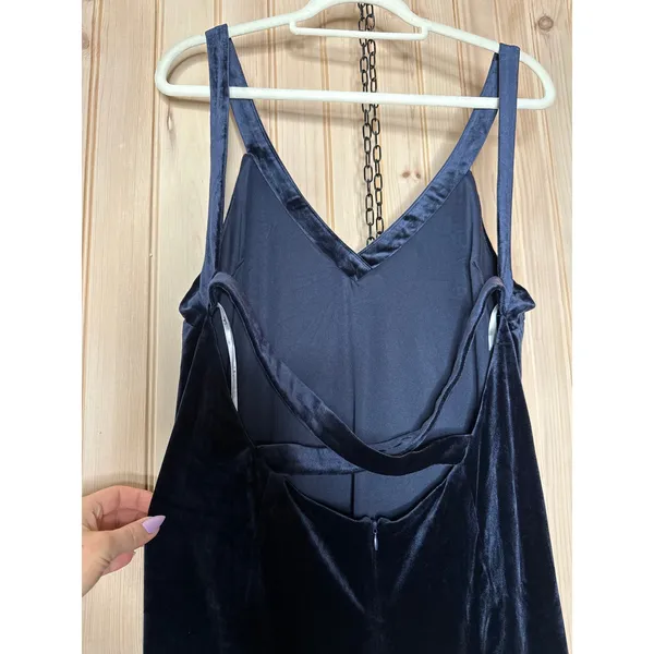 NWT Lulus Perfectly Classy Navy Blue Velvet Strappy Maxi Dress Bridesmaid Sz XL - Image 7