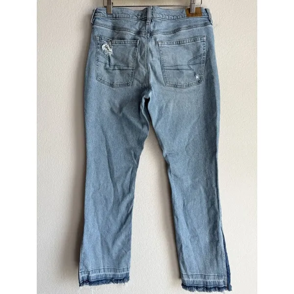 American‎ Eagle Jeans Women's 12 90s Low Rise Skinny Kick Stretch Denim Raw Hem - Image 9