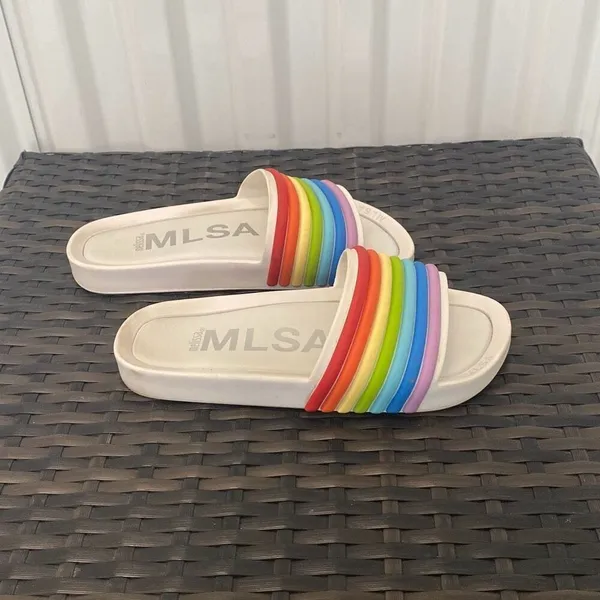 Melissa, rainbow sandals, women’s size 7 - Image 2