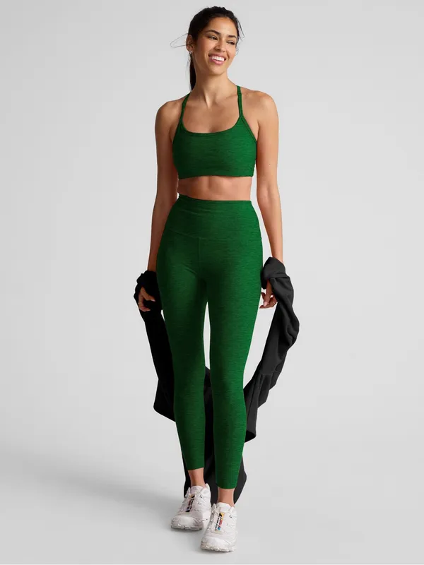 Beyond Yoga Spacedye Caught In the Midi High Waisted Leggings Green Heather XS - Image 4