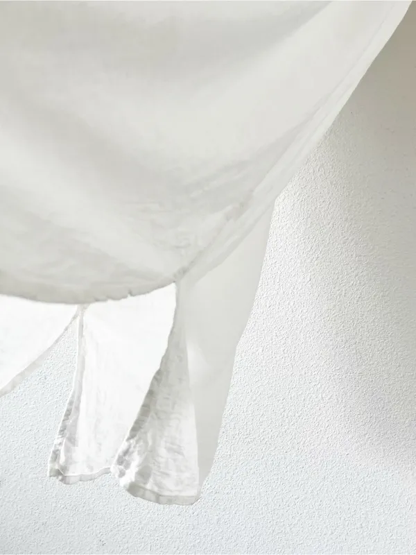 YFB White Linen Blend Oversized Button Up Tunic Shirt Dress - Image 6