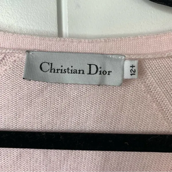 Christian Dior‎ light pink cotton blend sweater cardigan size 4 barbie core - Image 5