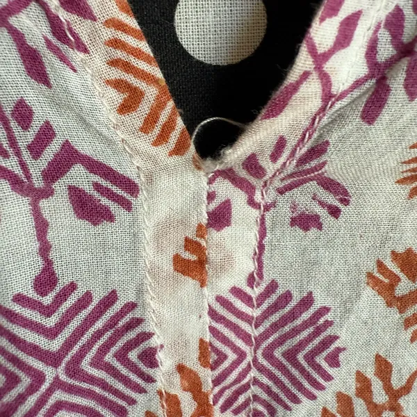 Roller Rabbit Womens Blouse Sz XS Orange Purple Green Boho‎ Hippie Shirt - Image 8
