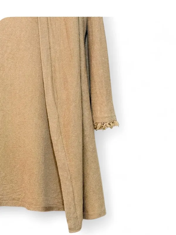 J.Jill Women’s Linen Blend Open Front Cardigan with Fringe Cuffs Size Medium - Image 8