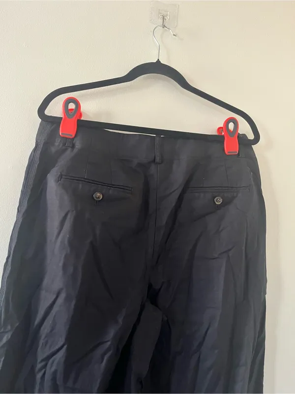 Loft Black Cotton Wide Leg Trouser Pants 12 Minimalist Capsule Office Coastal - Image 6